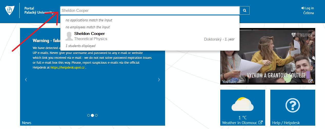it services portal stag palacký university olomouc